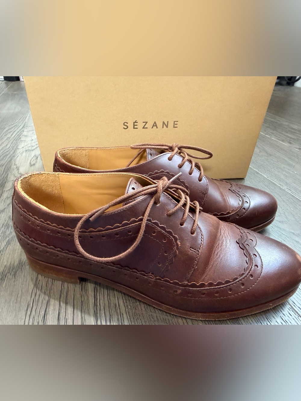 Sezane Derbies Paul Chocolate Heritage Brown Size EU 36 / US 5